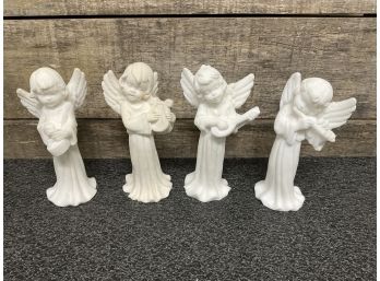 4 Piece Angel Set, Each With Different Instruments
