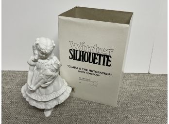 Winter Silhouette Clara & The Nutcracker White Porcelain Dept 56 Figurine, With Original Box