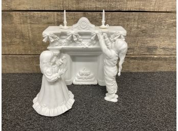 Dept 56 Winter Silhouette, Titled Decorating The Mantle, In Original Box