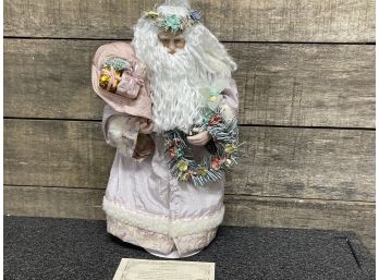 Brinns Collectible Christmas Romance Porcelain Santa In Original Box With Certificate Of Authenticity