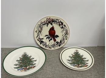 Three Christmas Plates Including Lenox, Berston House & Plummer Ltd NY