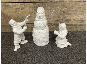 Dept 56 Winter Silhoutte, Titled In The Meadow We Can Build A Snowman, With Original Box