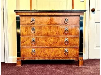 Marble Top Chest With Brass Lion Pulls