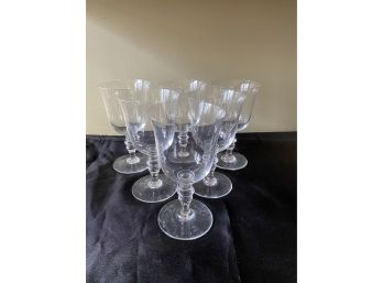 BACCARAT France Crystal 6  Provence Claret  Wine Glasses - 4'diameter X 7'h