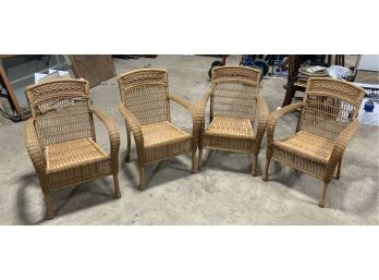 4 Beautiful Rattan Arm Chairs