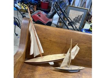 2 Vintage Wood Sailboats