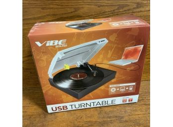 NEW VIBE SOUND VS-2002-SPK USB Turntable With Built-in Speakers