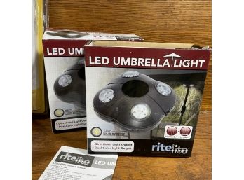 2 NEW LED Umbrella Lights & NEW Lithonia Recessed Lighting Gimbal 3 Inch
