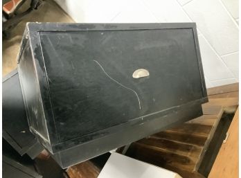 3 Large Black Painted Boxes With Drawers