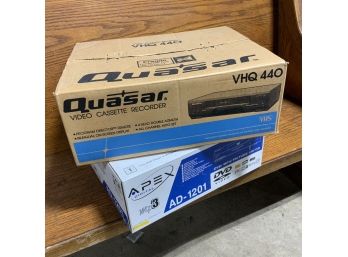 NEW Quasar Video Cassette Recorder & Apex DVD Player