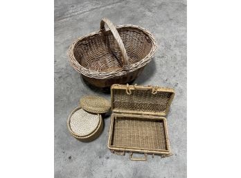 Old Wicker Basket, Box & Coasters