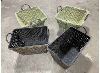 4 Handled Baskets ~ 2 Pair