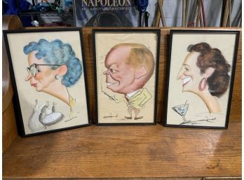 Very Cool Retro Caricature ~ Mom, Dad & Mother-in-Law ~