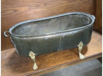 Gorgeous Large Antique Copper Brass Footed Planter