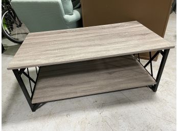 Wood & Metal Coffee Table W/shelf