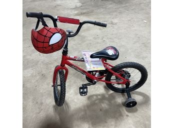 NEW Huffy 16 Inch Rock It Bike W/Training Wheels ~ Spider-Man Helmet Included