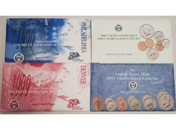 Four United States Mint Uncirculated Coin Sets B3
