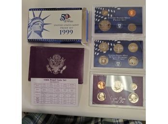 Uncirculated Coins 1999 United States Proof Set With Quarters & 1986 Proof Set B3