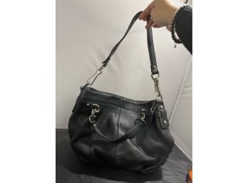 Black Leather Coach Handbag E1