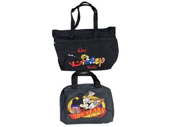 TWO Walt Disney Black Collectible Tote Bags