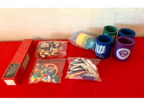 Coozies, Birthday Candles, Long Matches, Cupcake Holders