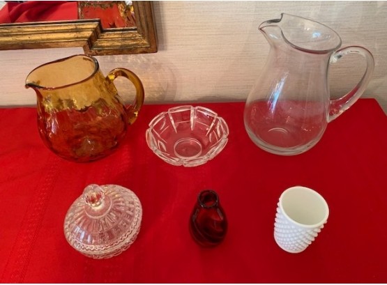 Utilitarian Glassware, Including Pitchers, Vases, Bowls