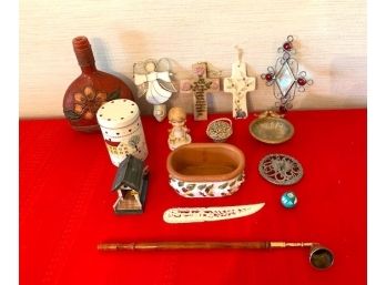 Assorted Crosses And Other Decorative Items
