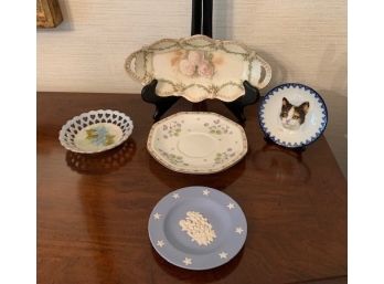 Lot Of 5 Ceramic Plates And Bowls: RS Prussia, Wedgwood, And More
