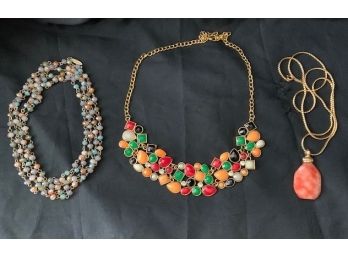Three Signed Costume Jewelry Necklaces: Natasha, Napier, Minhin