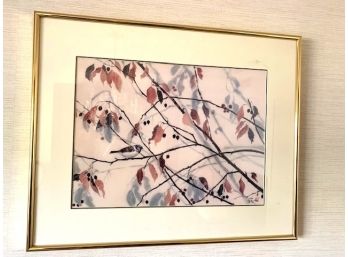 Framed Limited Edition Print By Hsing-Hua Chang, Bird In Branches, 129/950