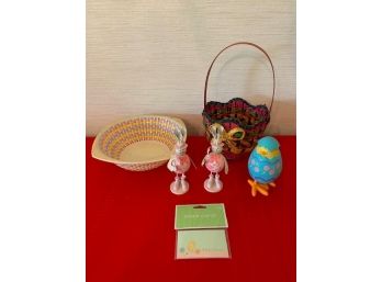 Easter Lot: Baskets, Figurines,  And More