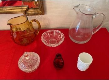 Utilitarian Glassware, Including Pitchers, Vases, Bowls
