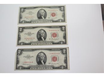 3 -$2 Red Seal Bills - Group 2