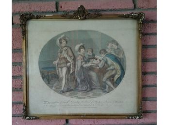 Antique Print In Wood And Plaster Frame