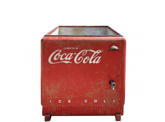 Original Vintage Coca-cola Cooler With Original Bottle Opener