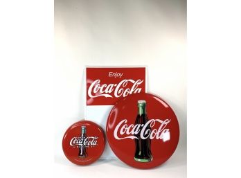 Reproduction Coca Cola Metal Signage Trio
