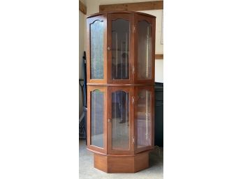 Glass Front Cabinet With Lights And Glass Shelves