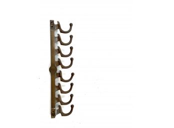 Antique Brass And Copper Hooks On Solid 12inch Bar