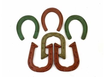 Mixed Vintage Group Of Hard Rubber Horseshoes - Auburn And Martins