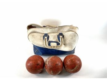 Vintage - Heelco Trio - Duckpin Bowling Balls In Bag