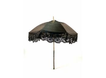 Victorian Lace Parasol With Bamboo Stem*