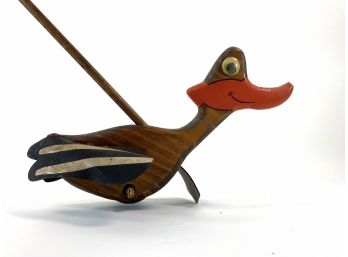 Vintage Welch Walkers - Walking Duck On A Stick Toy For Repair