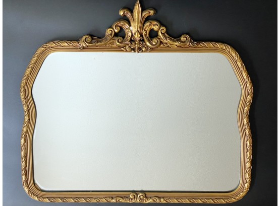 Gold Gilt Fleur De Lis Pattern Accent Mirror