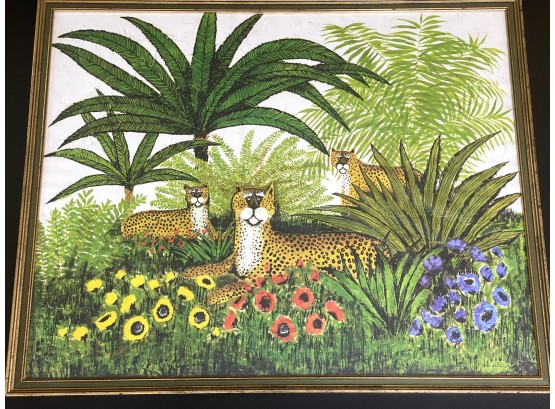 Wonderful And Whimsical Print By Ida Pellei 'The Leopards'