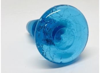 Rare Antique Blue Glass Bottle / Decanter Stopper