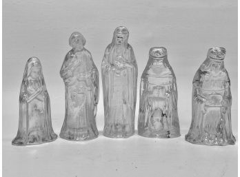 Vintage Late 1900's Silvestri Opalescent Glass Nativity Set