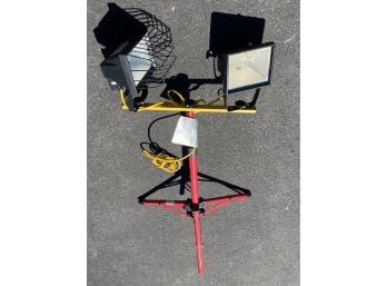 Double Arm Industrial Work Light With Stand