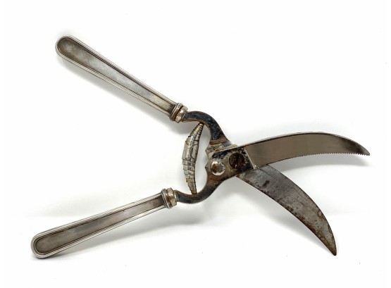 Vintage Poultry Shears With Sterling Silver Handles By S.Kirk & Sons
