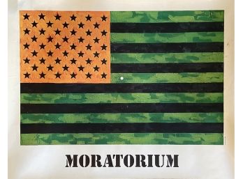 Original Jasper Johns 1969 - MORATORIAM - Vietnam War Protest Poster