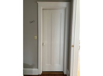 A Solid Wood 2 Vertical Panel Door  27 1/2 X 78 3/4 - 1 34 Thick Includes Knob
